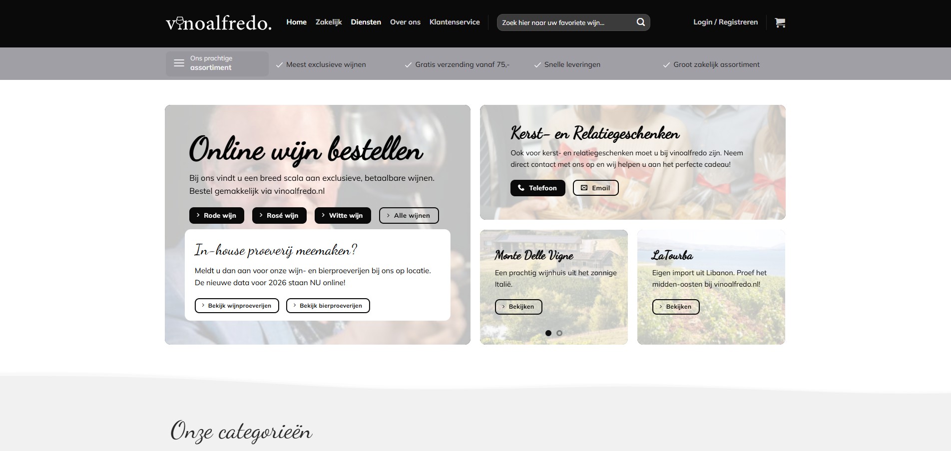 Vino Alfredo | Wijnbeleving Online Gebracht